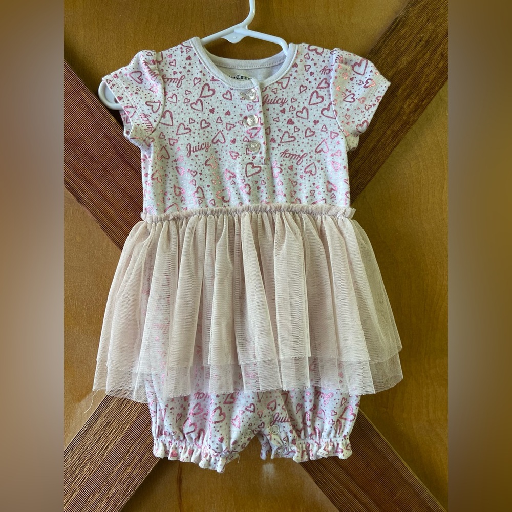 Girls 6-9M juicy couture,romper with tutu